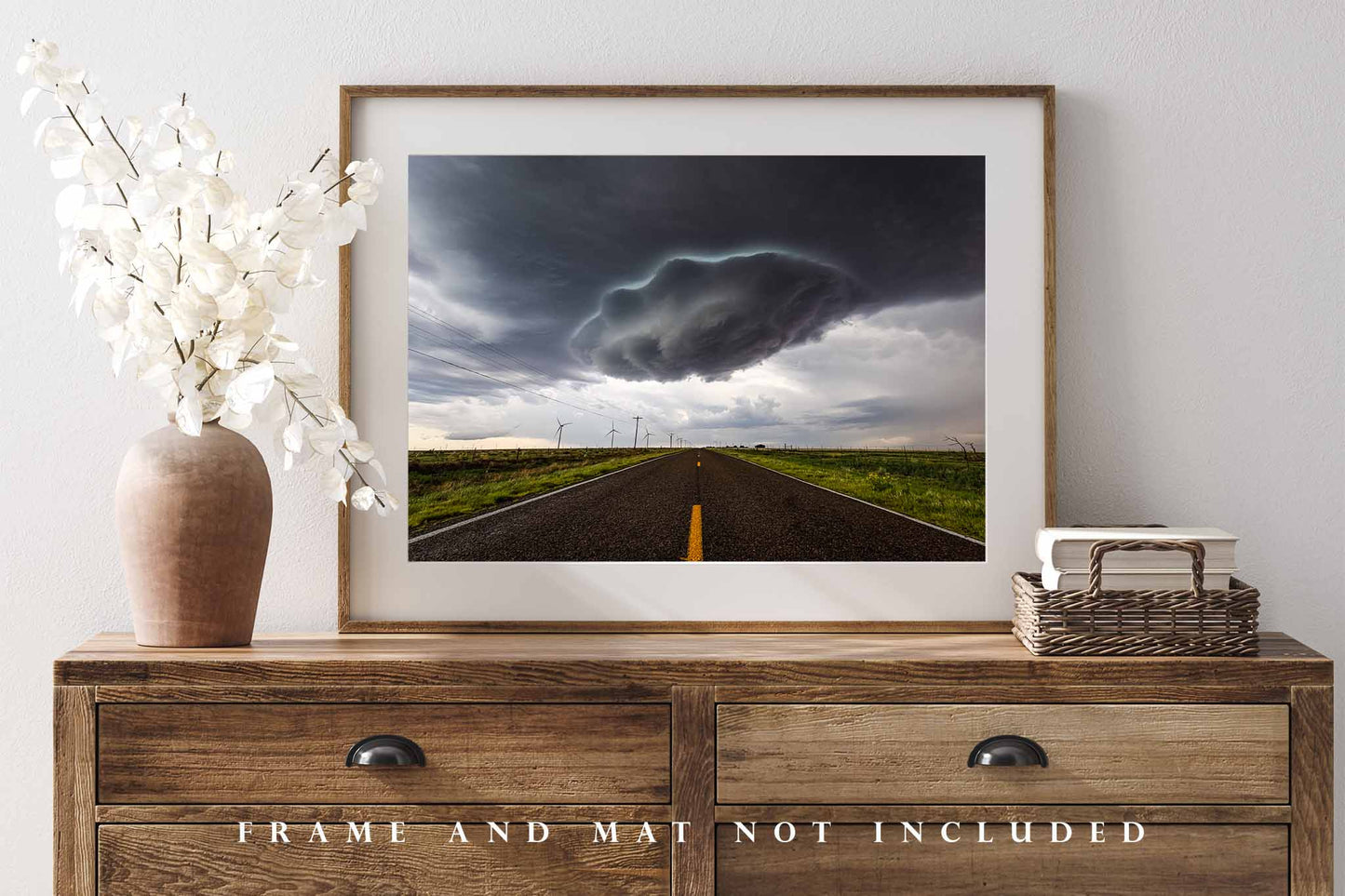 Storm Photography Print (Not Framed) Picture of UFO Shaped Wall Cloud Over Highway in New Mexico Supercell Thunderstorm Wall Art Adventure Decor