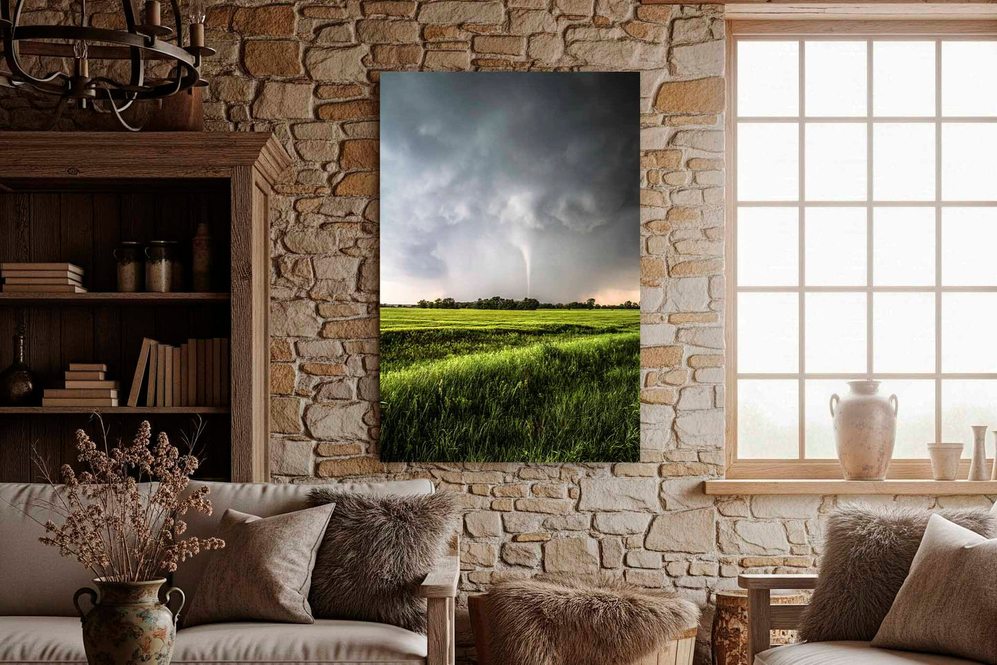 Tornado Canvas | Vertical Storm Gallery Wrap | Weather Photography | Kansas Landscape Wall Art | Weather Decor | Ready to Hang