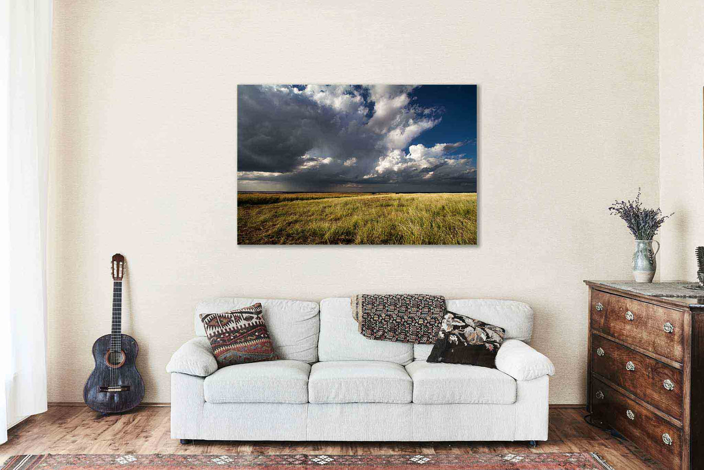 Great Plains Canvas | Storm Clouds Gallery Wrap | Prairie Photography | Oklahoma Wall Art | Western Decor | Ready to Hang
