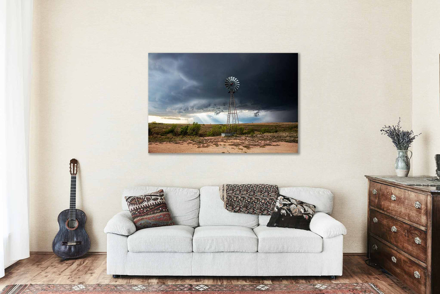 Windmill Metal Print | Storm Photography | Thunderstorm Wall Art | Texas Photo | Farmhouse Decor | Ready to Hang