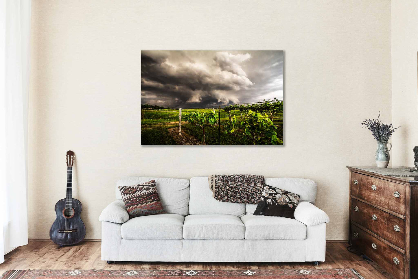 Storm Metal Print | Nebraska Vineyard Grape Vines Thunderstorm Plains Weather Landscape Wall Art