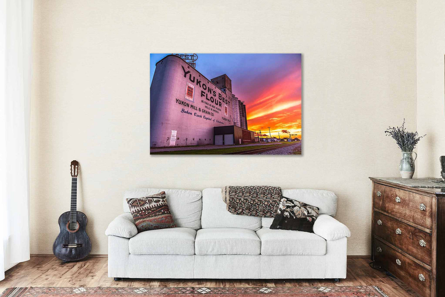 Yukon's Best Flour Mill Canvas | Grain Elevator Gallery Wrap | Main Street USA Photography | Oklahoma Wall Art | Route 66 Decor | Ready to Hang