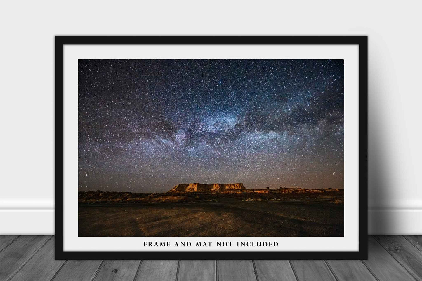 Night Sky Photography Print (Not Framed) Picture of Milky Way Spanning Horizon Over Mesa in Arizona Desert Wall Art Celestial Decor