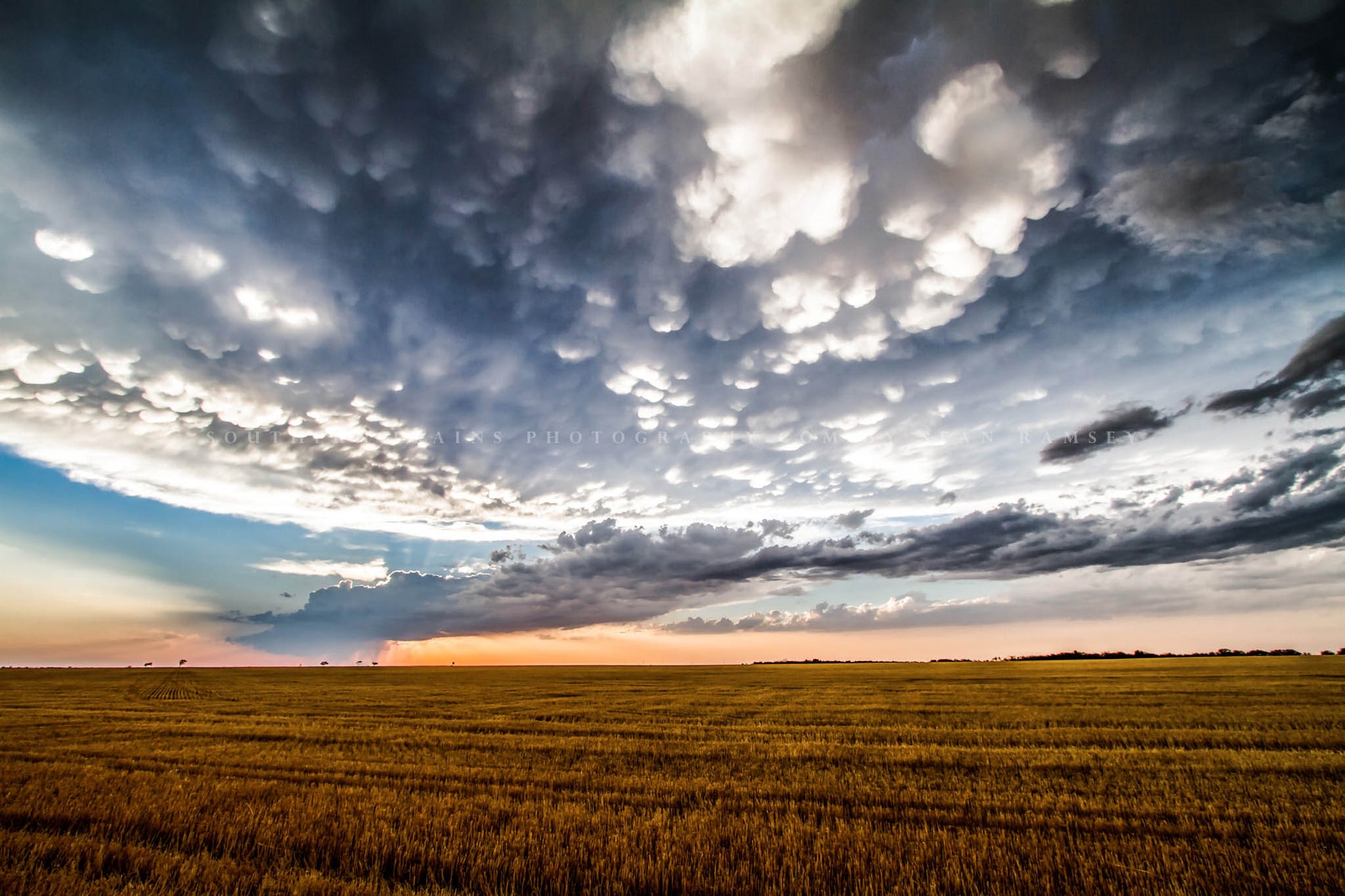 Western photography print of a scenic sky full of storm clouds over a field after a stormy day on the plains of Texas by Sean Ramsey of Southern Plains Photography.