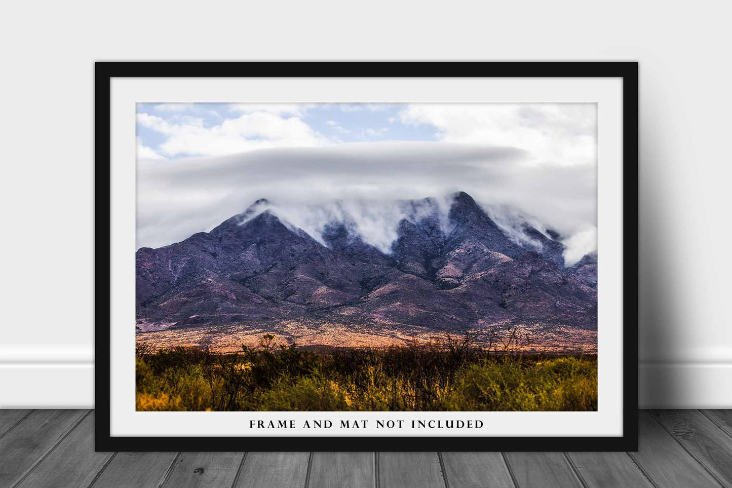 Desert Peaks Photography Print (Not Framed) Picture of Clouds Falling Over Organ Mountains on Early Spring Morning in New Mexico Western Wall Art Southwest Decor