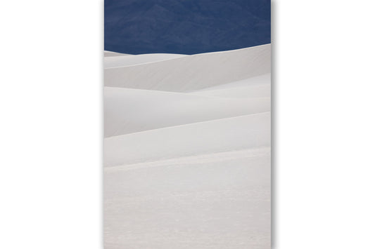 Vertical abstract desert landscape photography print of layered sand dunes at White Sands National Park, New Mexico by Sean Ramsey of Southern Plains Photography.