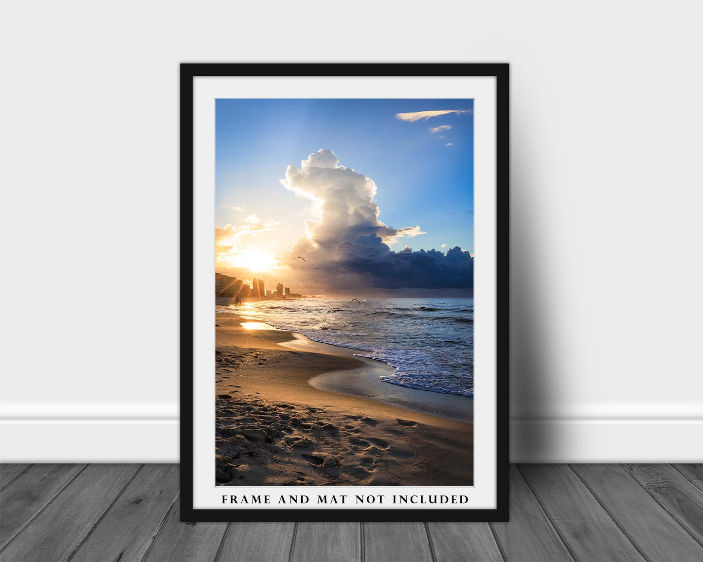 Coastal Photography Print - Vertical Picture of Towering Storm Cloud at Sunrise at Orange Beach Alabama Seascape Wall Art Gulf Coast Decor