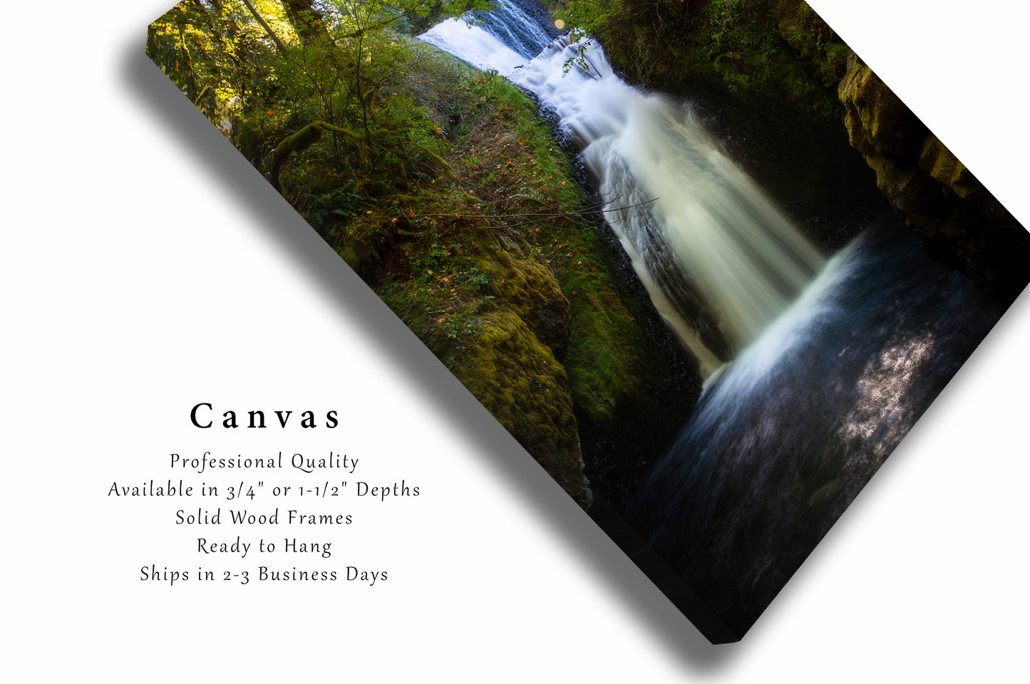 Bridal Veil Falls Canvas | Vertical Waterfall Gallery Wrap | Pacific Northwest Photography | Oregon Wall Art | Nature Decor | Ready to Hang