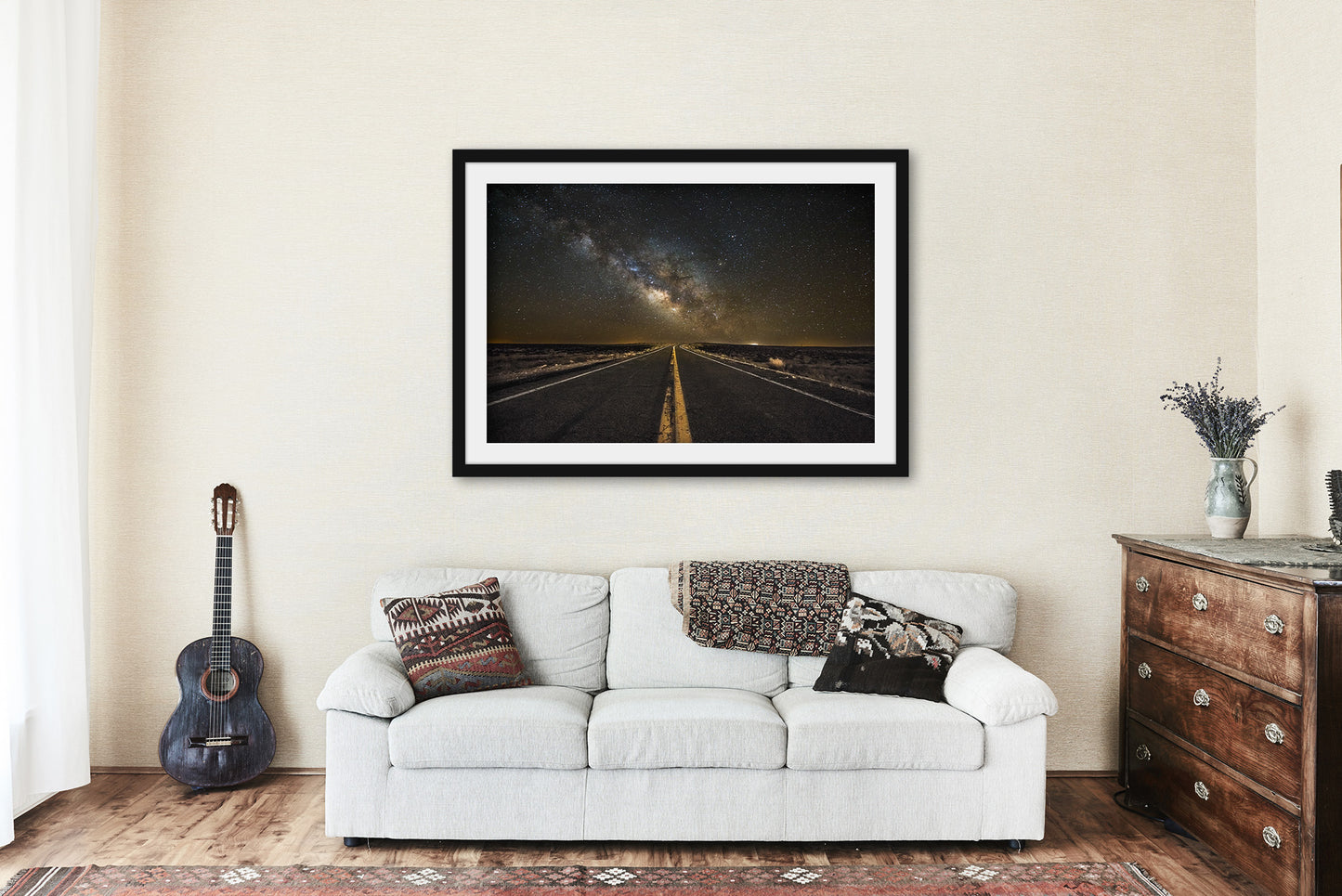 Milky Way Framed and Matted Print | Highway Photo | Arizona Decor | Night Sky Photography | Celestial Wall Art | Ready to Hang