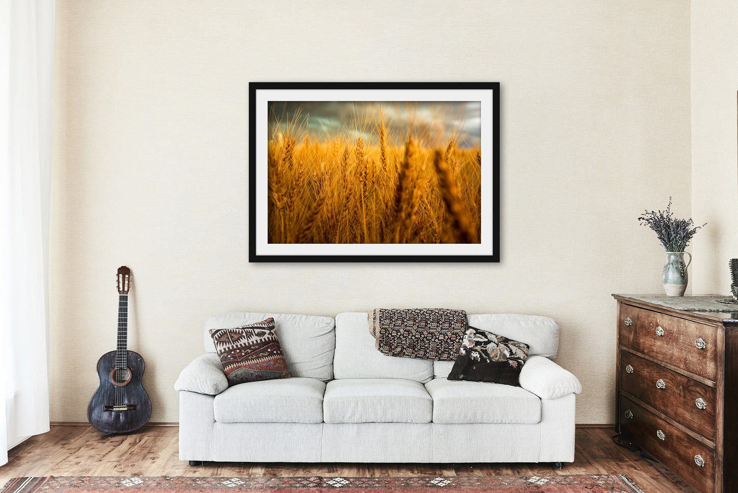 Golden Wheat Field Framed and Matted Print | Farm Photo | Country Decor | Colorado Photography | Farmhouse Wall Art | Ready to Hang
