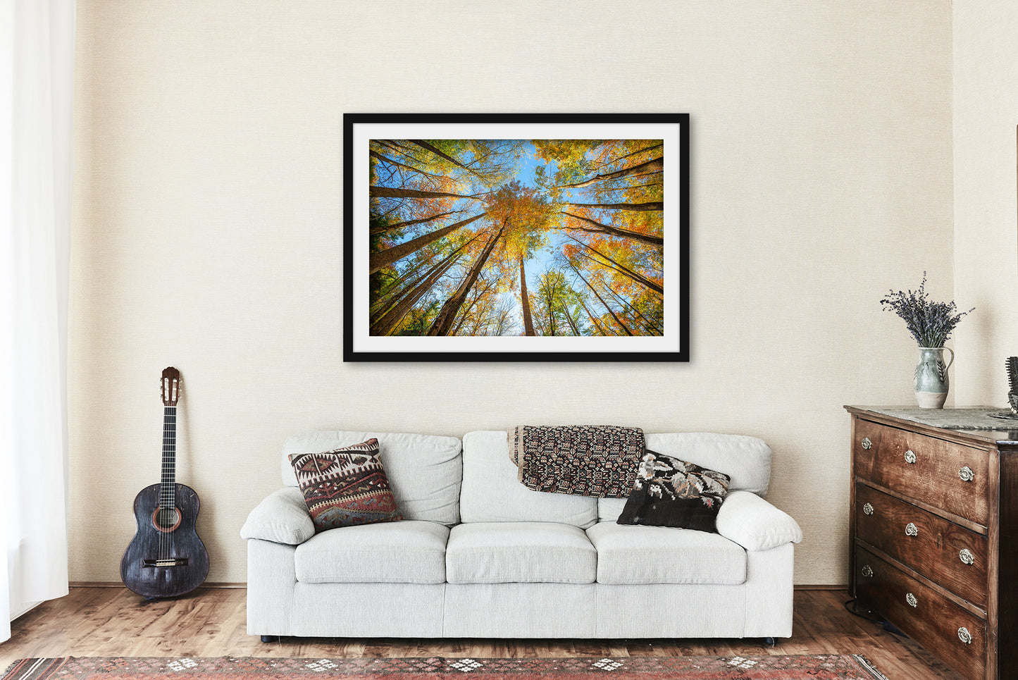 Forest Framed and Matted Print | Looking Up in Trees Photo | Great Smoky Mountains Decor | Tennessee Photography | Nature Wall Art | Ready to Hang