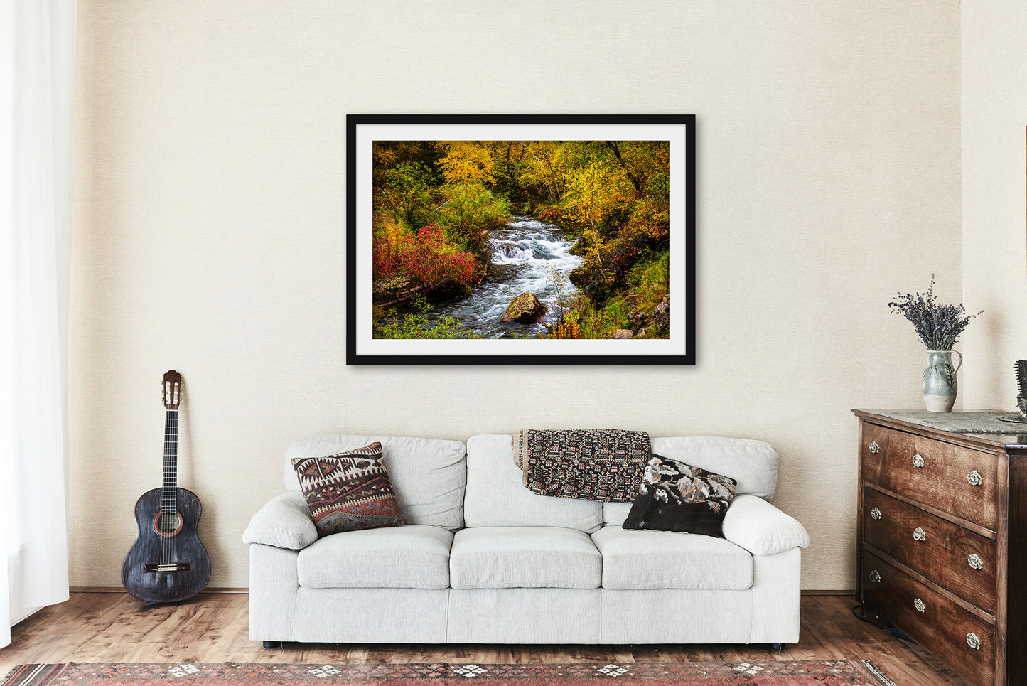 Spearfish Canyon Framed and Matted Print | Creek in Fall Color Photo | South Dakota Decor | Black Hills Photography | Nature Wall Art | Ready to Hang