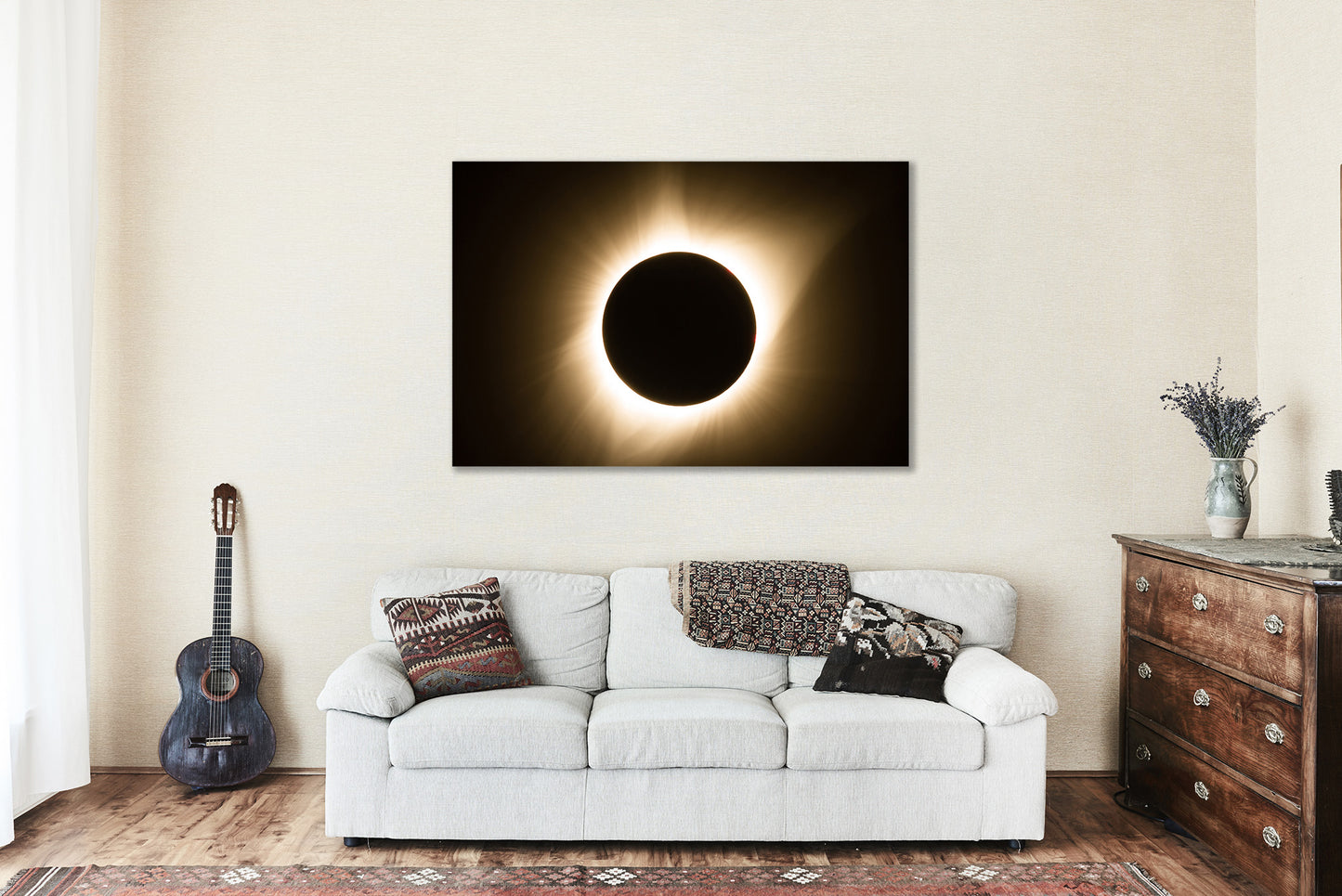 Total Solar Eclipse Canvas | Celestial Gallery Wrap | Nebraska Photography | Sun Moon Wall Art | Science Decor | Ready to Hang
