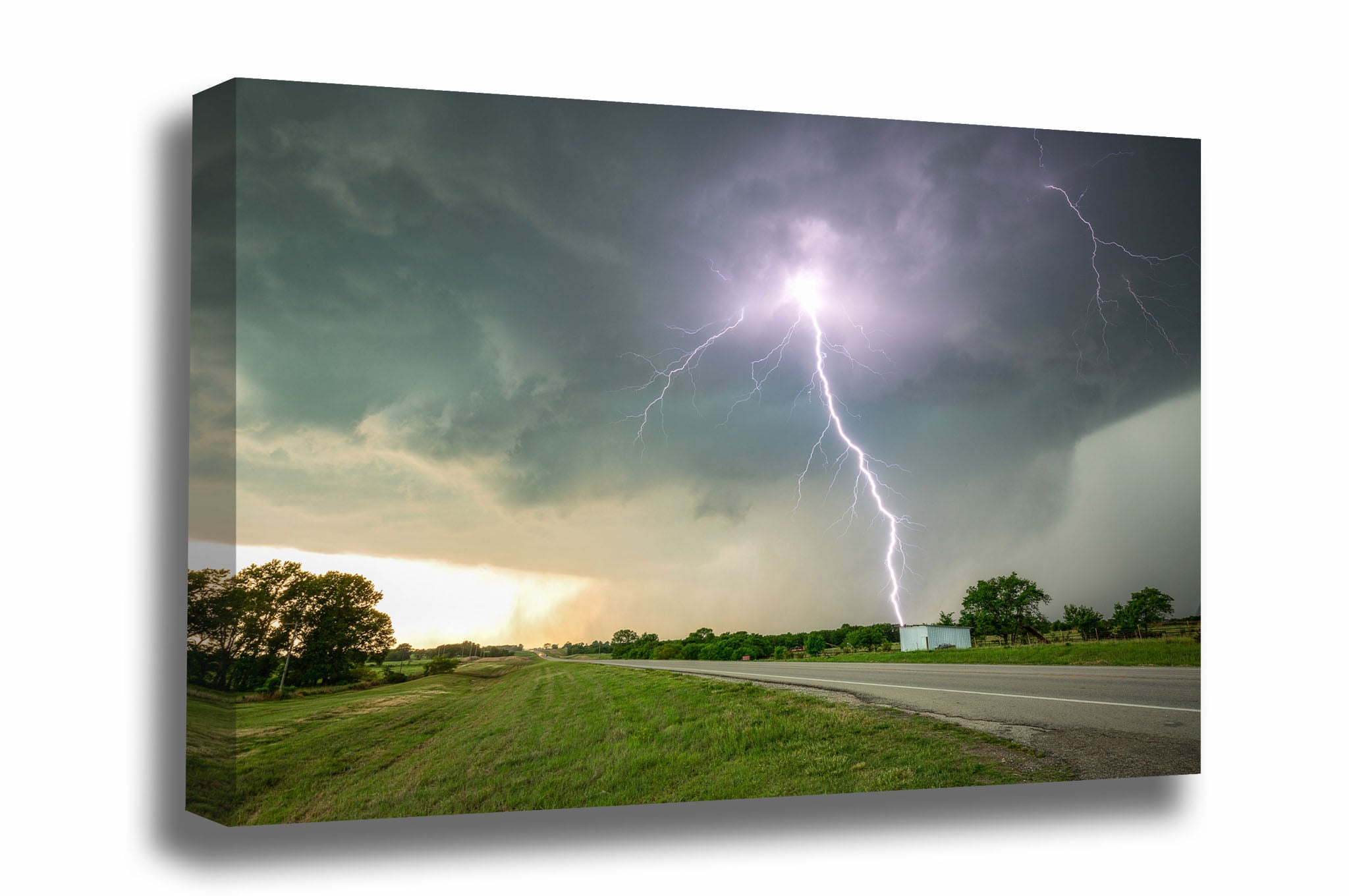 Canvas Wall Art | Lightning Bolt Photo | Extreme Weather Gallery Wrap |  Kansas Photography | Storm Picture | Thunderstorm Decor 5 x 7 / 3/4