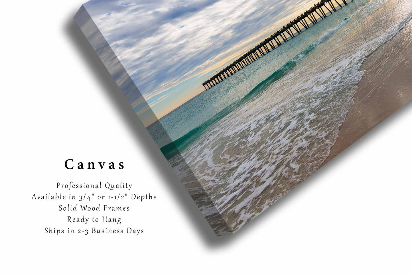 Pensacola Beach Pier Canvas Wall Art | Florida Gulf Coast Emerald Seascape Coastal Ocean Gallery Wrap Photography Decor