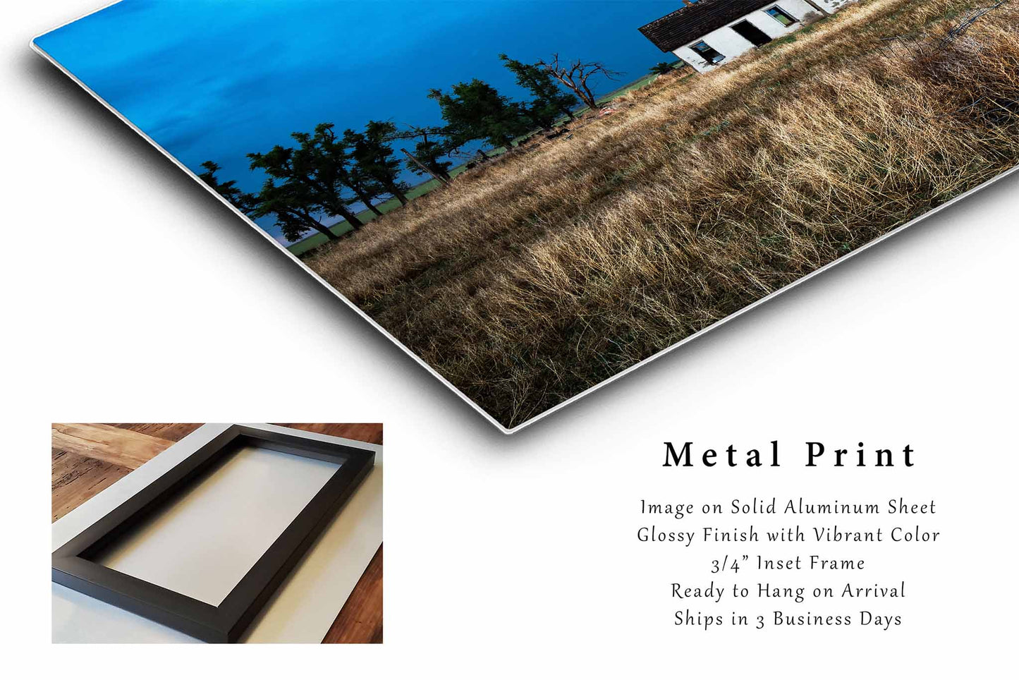 Abandoned House Metal Print | Old Homestead Photography | Great Plains Wall Art | Oklahoma Photo | Americana Decor | Ready to Hang
