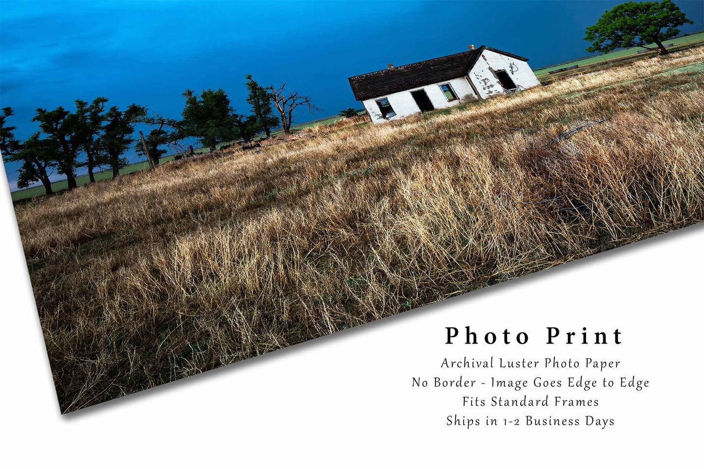 Abandoned House Photography Print | Old Homestead Picture | Great Plains Wall Art | Oklahoma Photo | Americana Decor | Not Framed