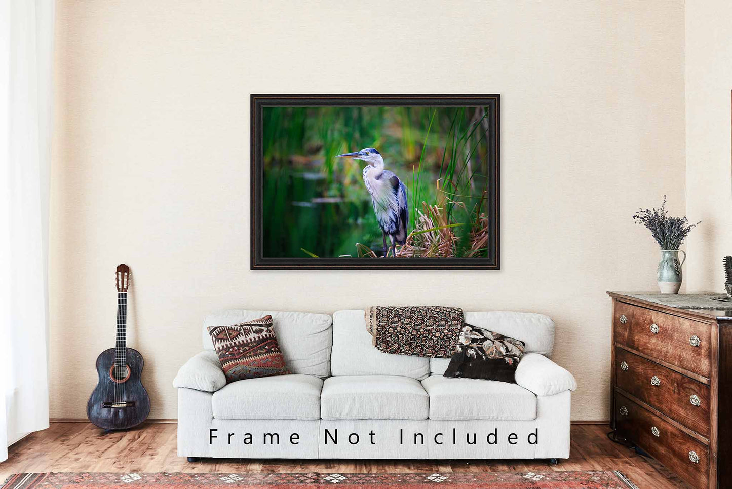 Great Blue Heron Photography Print | Water Bird Picture | Pinckney Island Wall Art | South Carolina Photo | Wildlife Decor | Not Framed