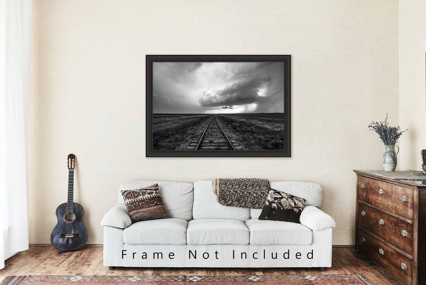Storm Photography Print | Wanderlust Picture | Kansas Wall Art | Train Tracks Photo | Railroad Decor | Not Framed
