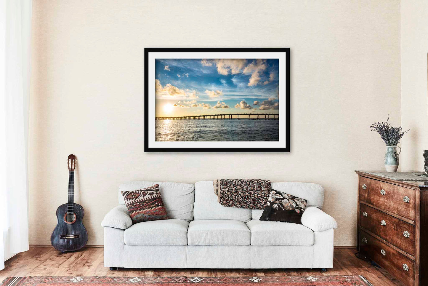 Destin Bridge Framed and Matted Print | Gulf Coast Photo | Travel and Vacation Decor | Florida Photography | Coastal Wall Art | Ready to Hang