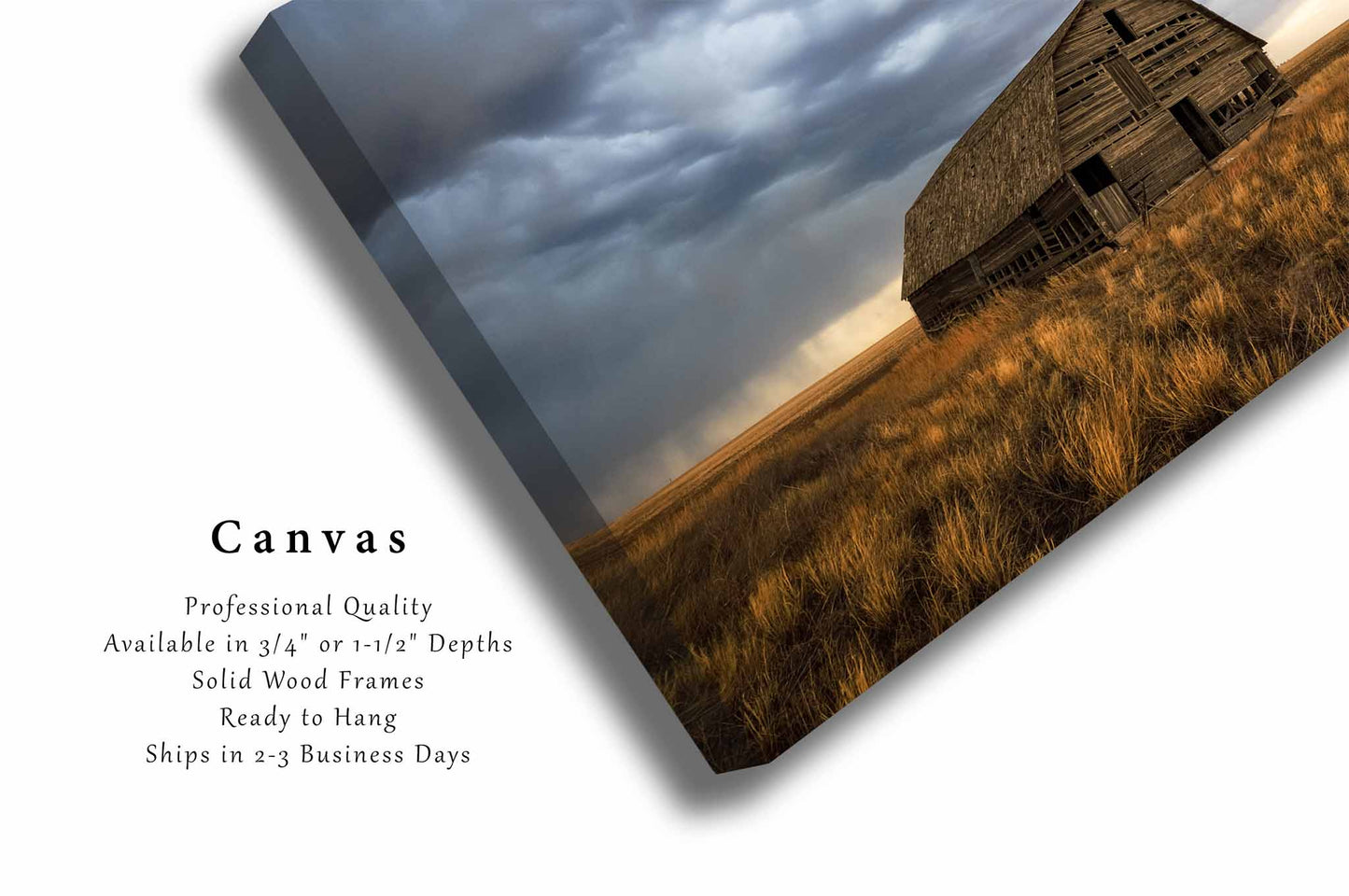 Rustic Barn Canvas | Prairie Gallery Wrap | Great Plains Photography | Oklahoma Wall Art | Farmhouse Decor | Ready to Hang
