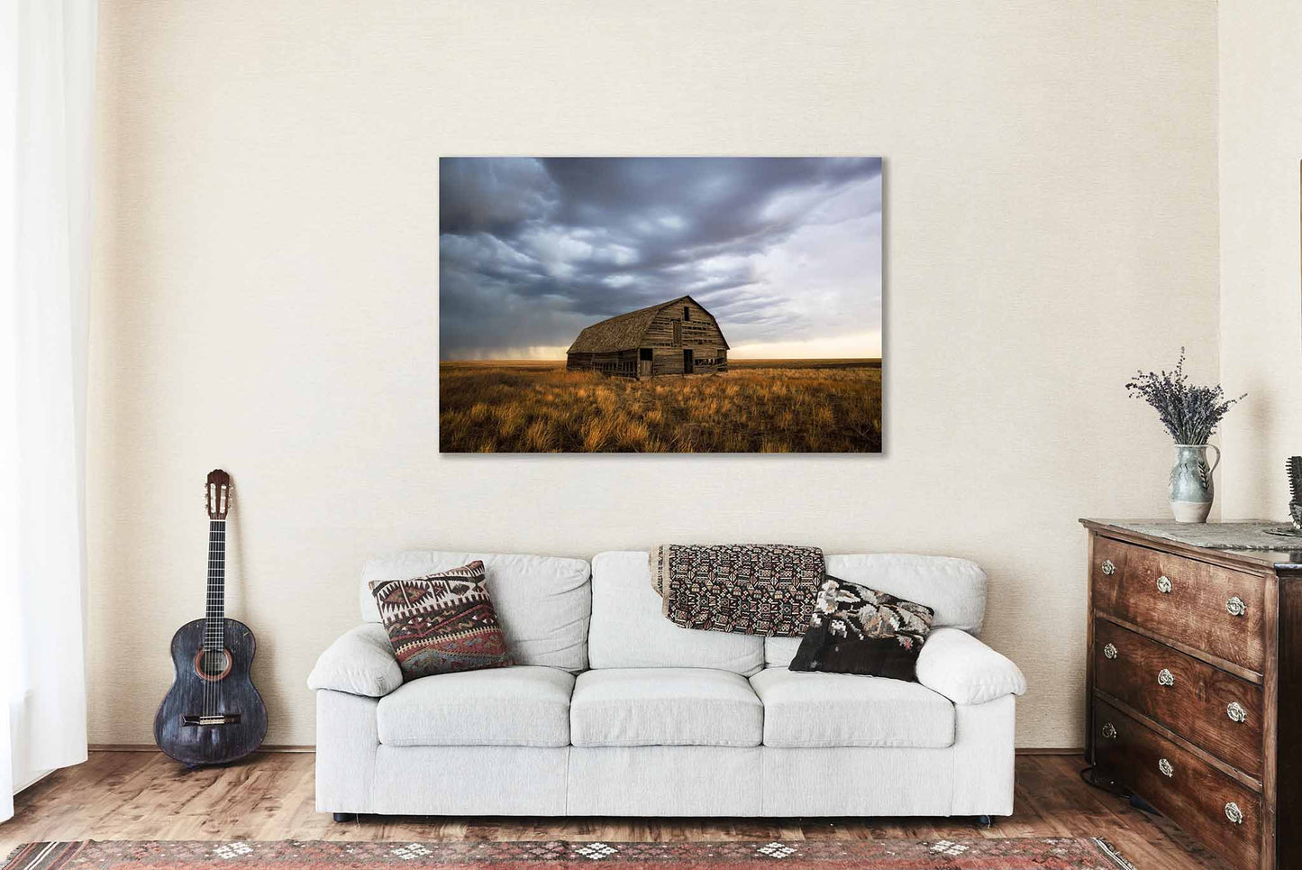 Rustic Barn Canvas | Prairie Gallery Wrap | Great Plains Photography | Oklahoma Wall Art | Farmhouse Decor | Ready to Hang