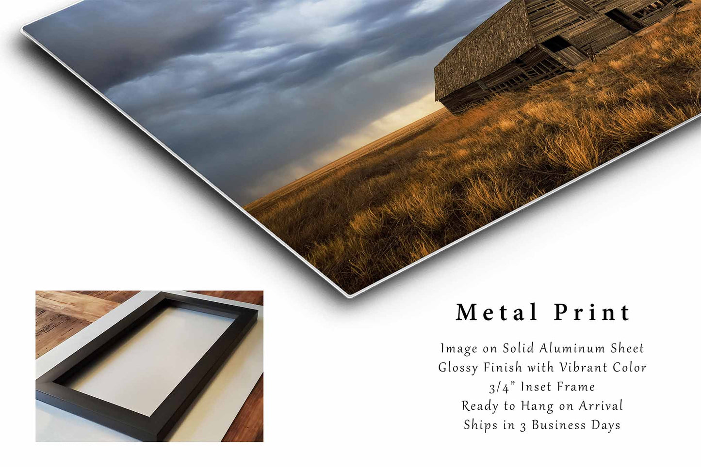 Rustic Barn Metal Print | Prairie Photography | Great Plains Wall Art | Oklahoma Photo | Farmhouse Decor | Ready to Hang