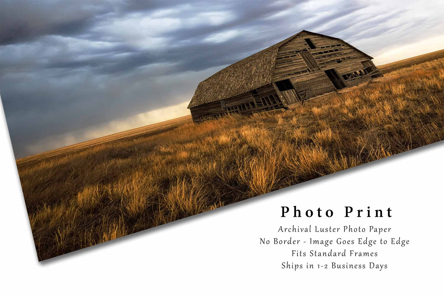Rustic Barn Photography Print | Prairie Picture | Great Plains Wall Art | Oklahoma Photo | Farmhouse Decor | Not Framed