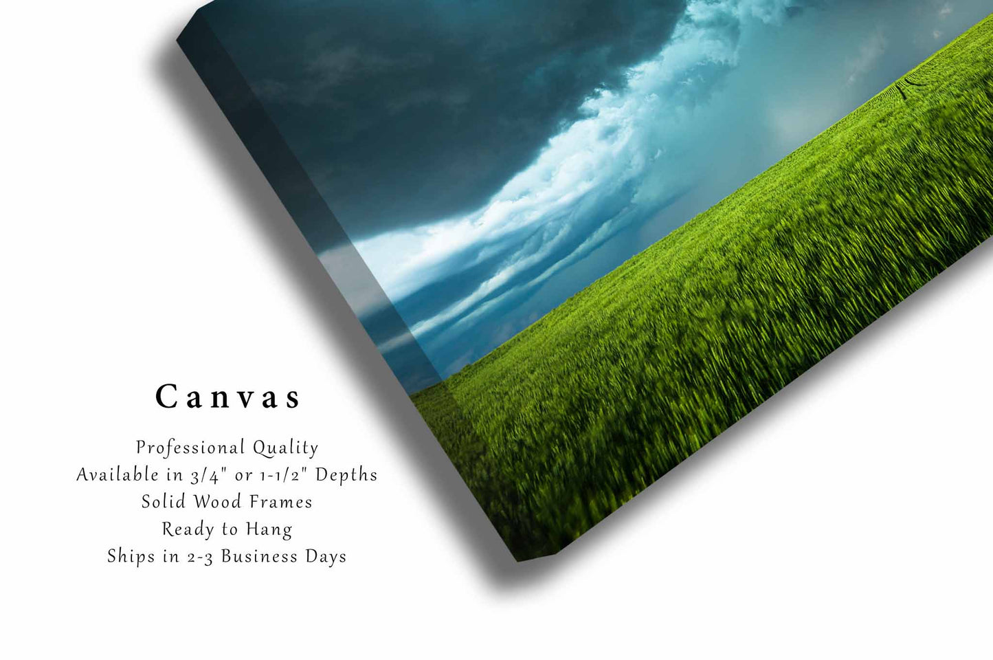 Storm Canvas | Thunderstorm Gallery Wrap | Stormy Sky Photography | Kansas Wall Art | Great Plains Decor | Ready to Hang