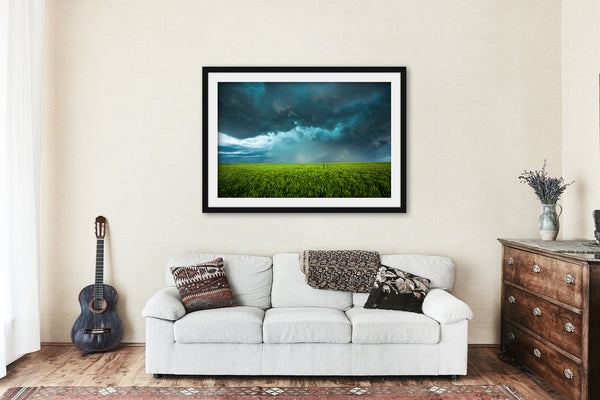 Storm Framed Print | Thunderstorm Wall Art | Weather Photography | Kansas Photo | Great Plains Decor