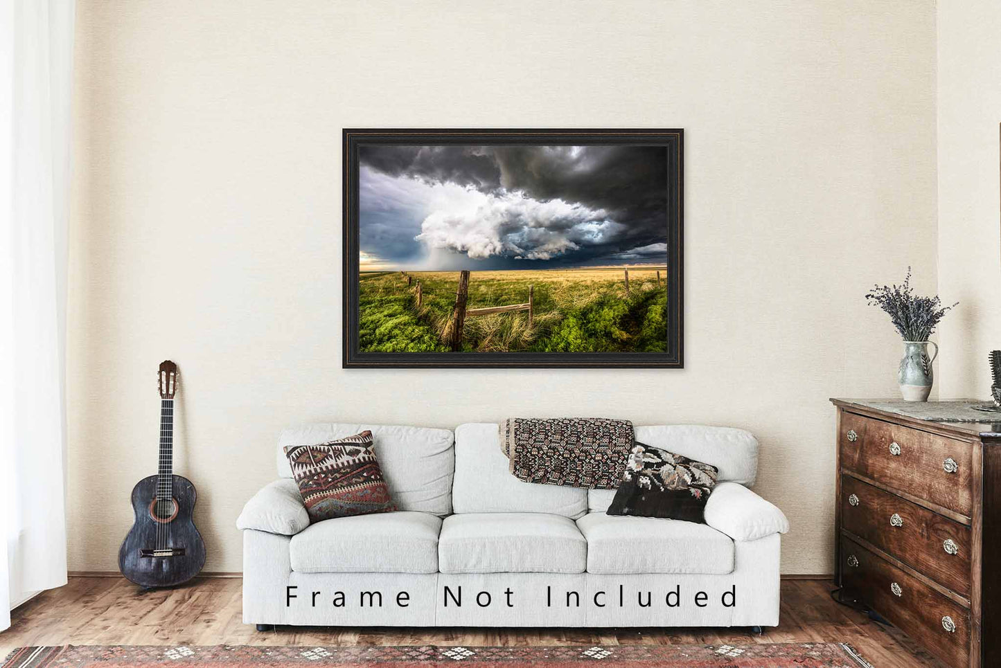 Storm Photography Print (Not Framed) Picture of Supercell Thunderstorm Over Prairie on Stormy Day on Colorado Great Plains Wall Art Nature Decor