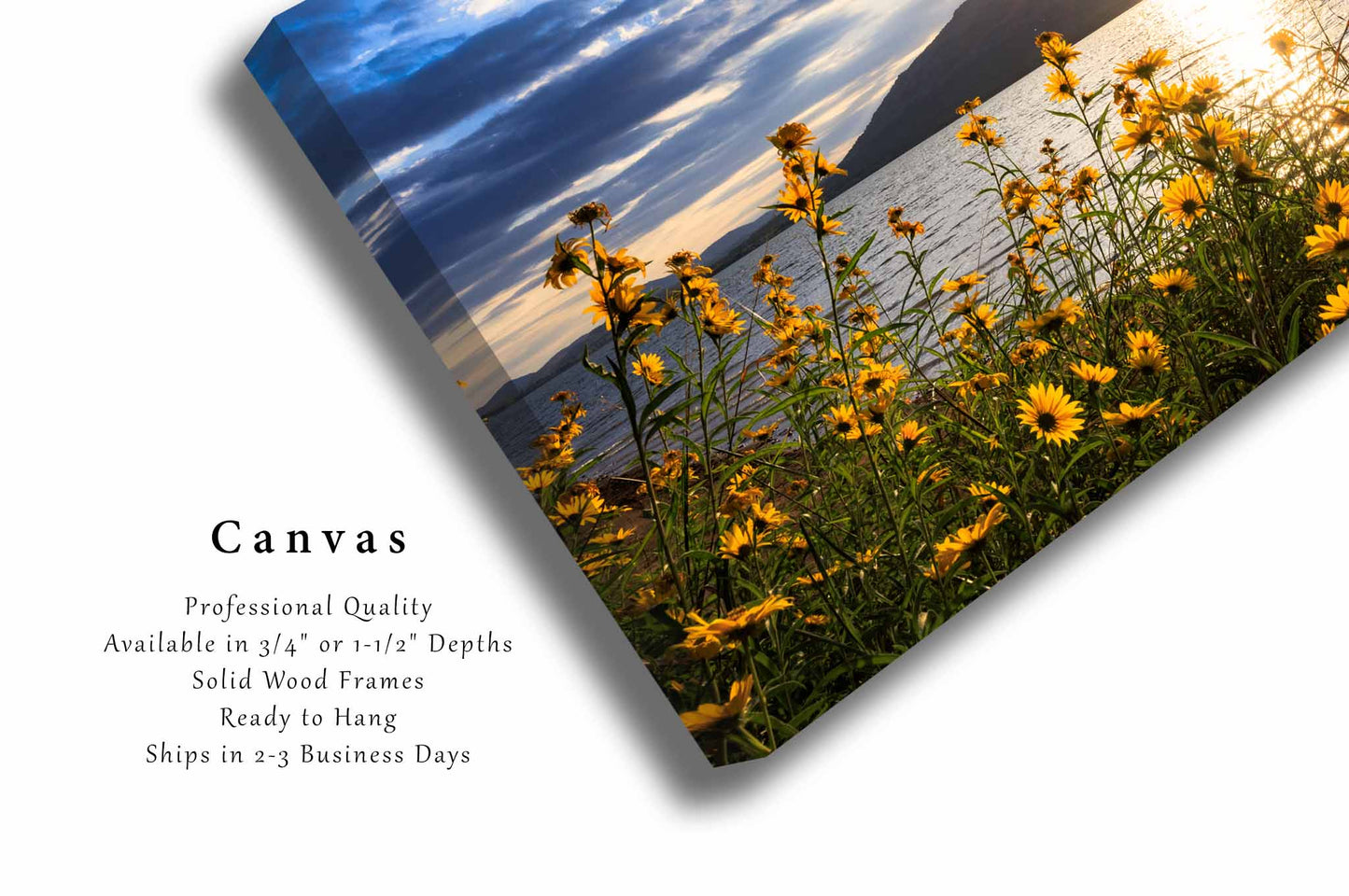 Wichita Mountains Canvas Wall Art (Ready to Hang) Gallery Wrap of Mount Scott and Lake Lawtonka on Autumn Evening in Oklahoma Landscape Photography Nature Decor
