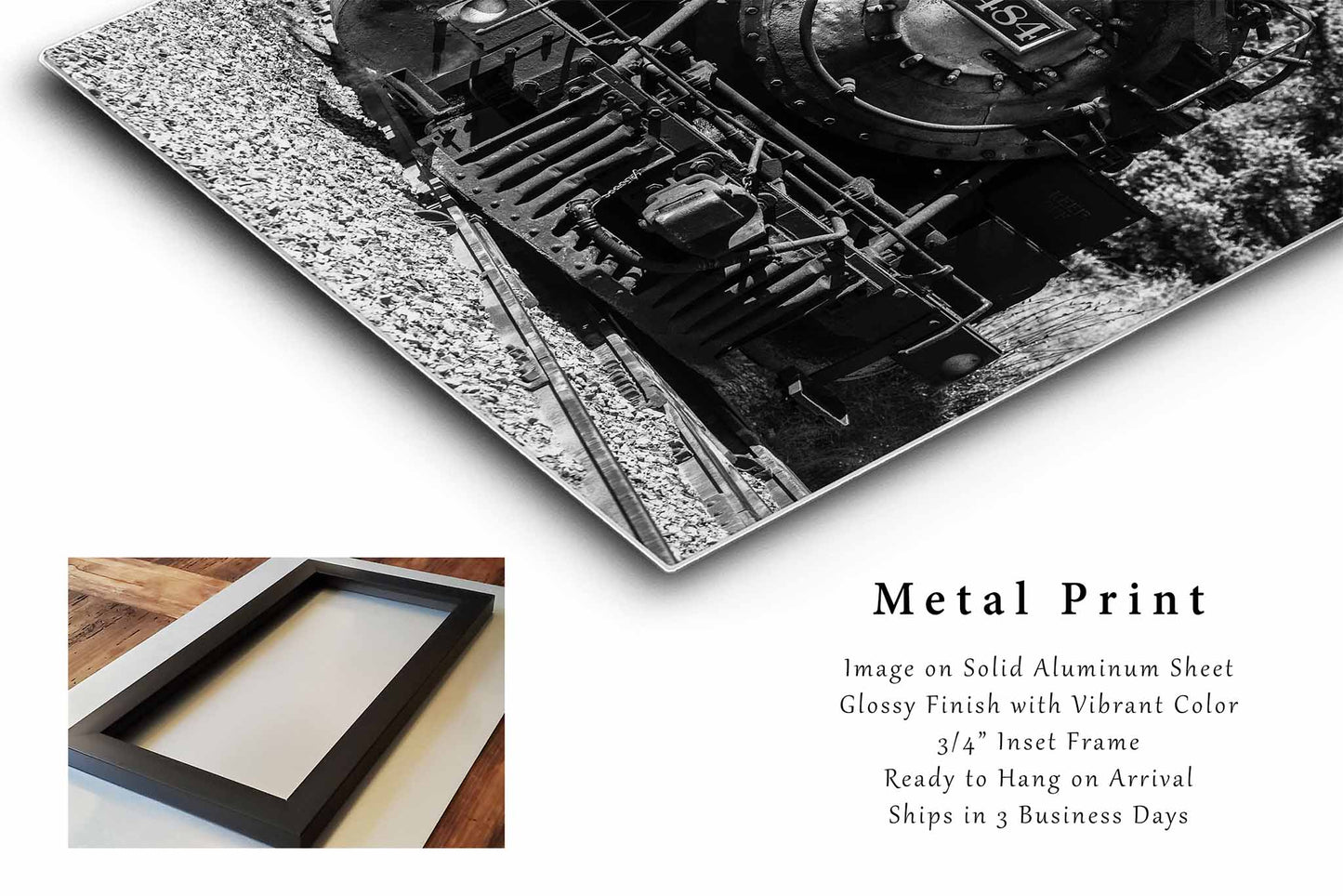 Train Metal Print | Vertical Steam Engine Photography | Black and White Locomotive Wall Art | Colorado Photo | Railroad Decor | Ready to Hang