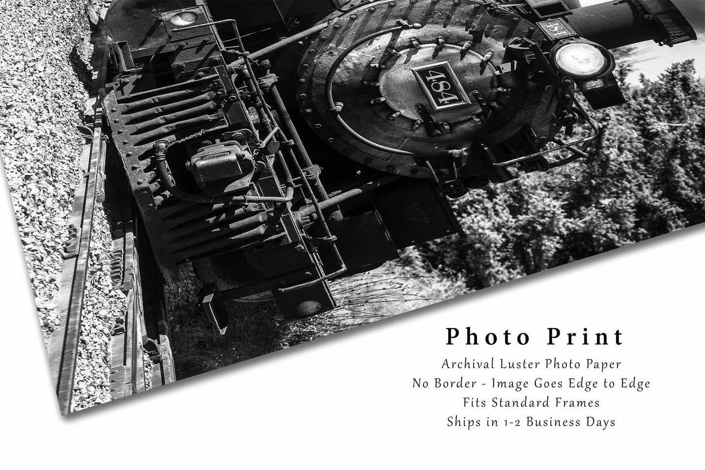 Train Photography Print | Vertical Steam Engine Picture | Black and White Locomotive Wall Art | Colorado Photo | Railroad Decor | Not Framed