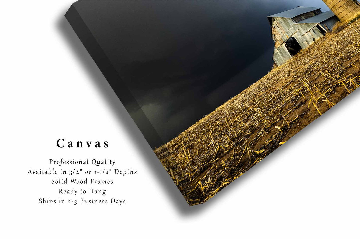 Barn Canvas | Storm Gallery Wrap | Great Plains Photography | Kansas Wall Art | Farm and Country Decor | Ready to Hang