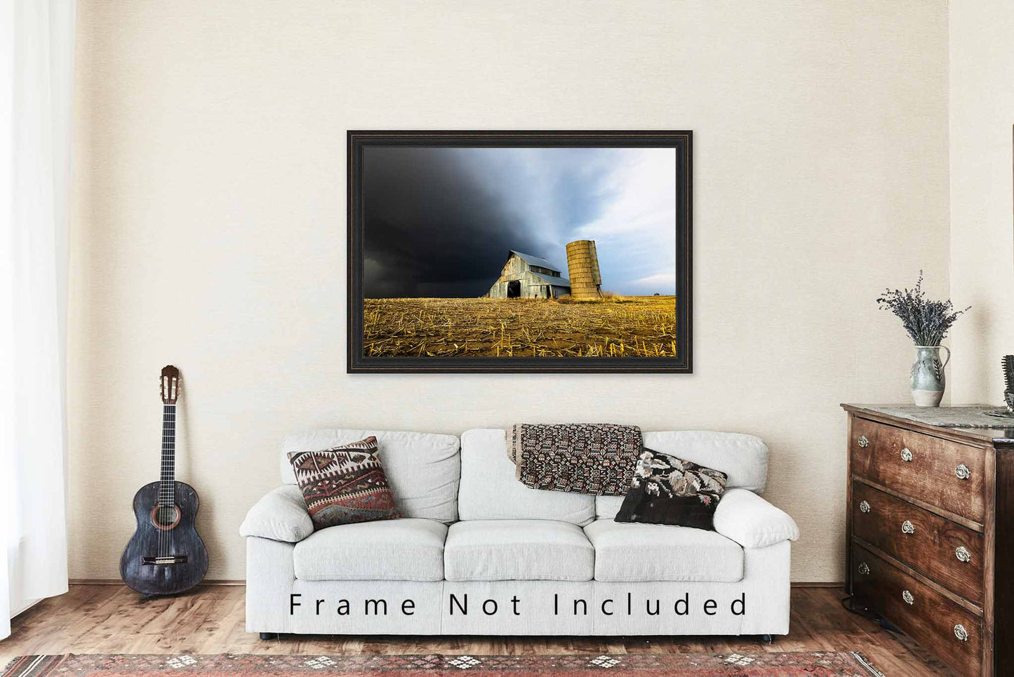 Country Photo Print | Barn and Grain Silo Picture | Kansas Wall Art | Great Plains Photography | Farmhouse Decor