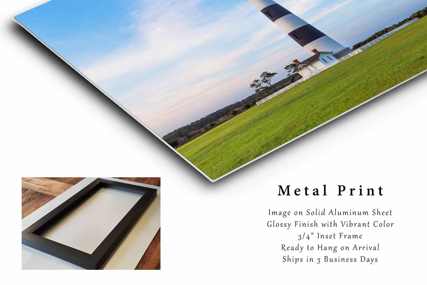 Bodie Island Lighthouse Metal Print | Outer Banks Photography | Atlantic Coast Wall Art | OBX North Carolina Photo | Coastal Decor | Ready to Hang