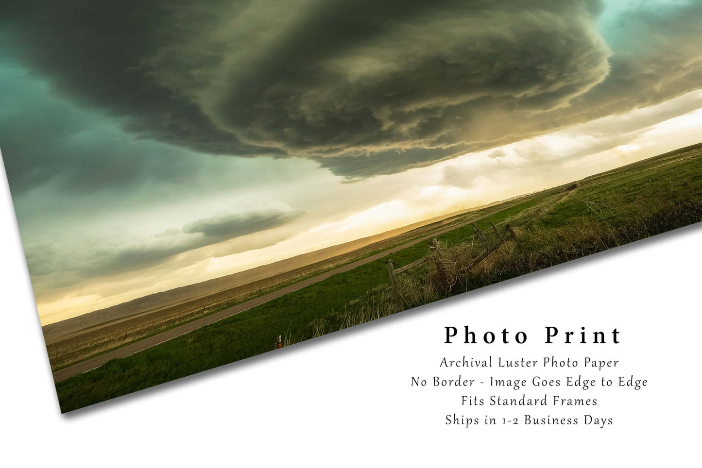 Nature Photography Print - Picture of Twisting Storm Cloud Over Open Prairie in Nebraska Weather Decor Thunderstorm Wall Art Photo Artwork