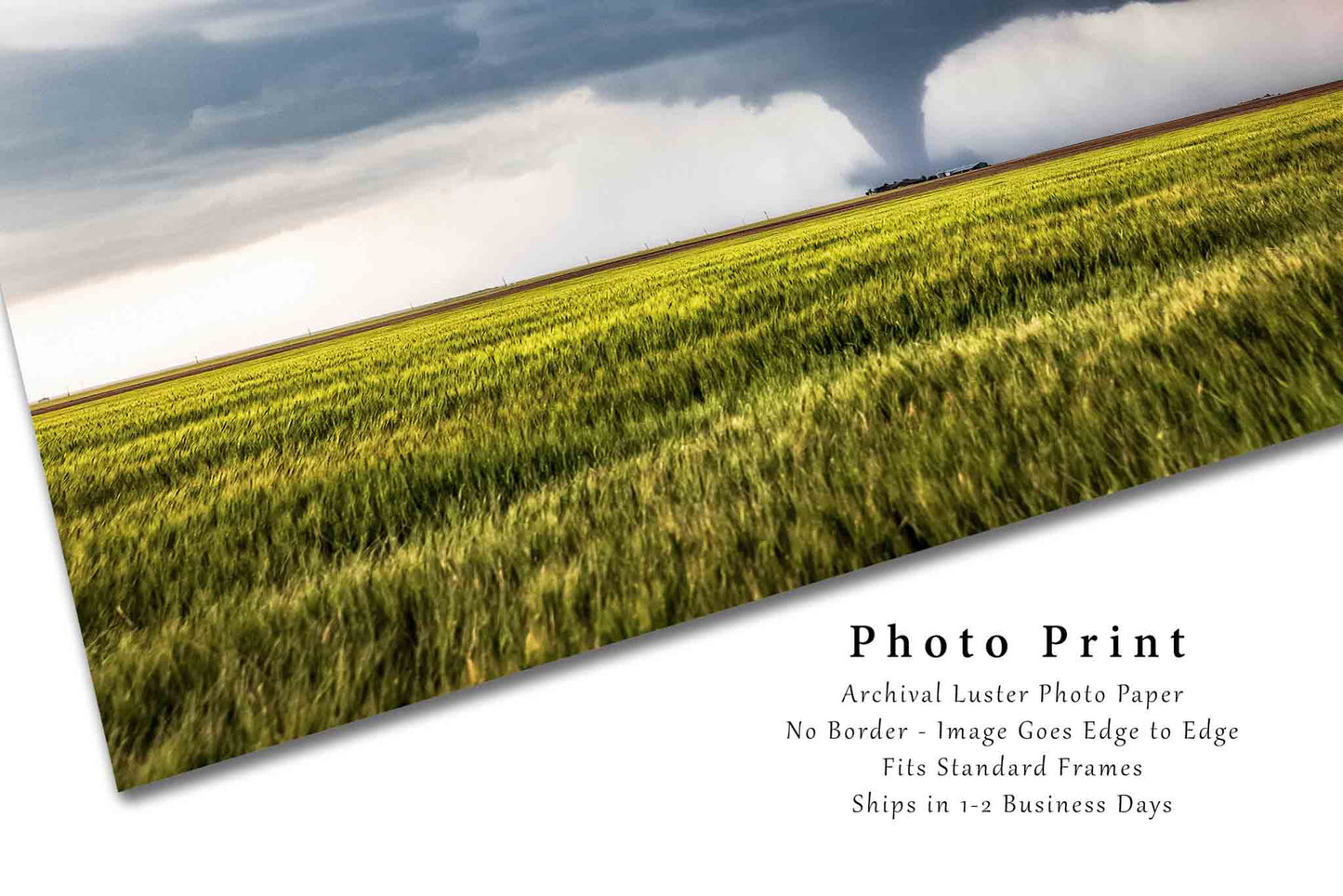 Tornado Photography Print - Picture of Large Tornado Passing Behind Farm House in Southwest Kansas Weather Home Decor