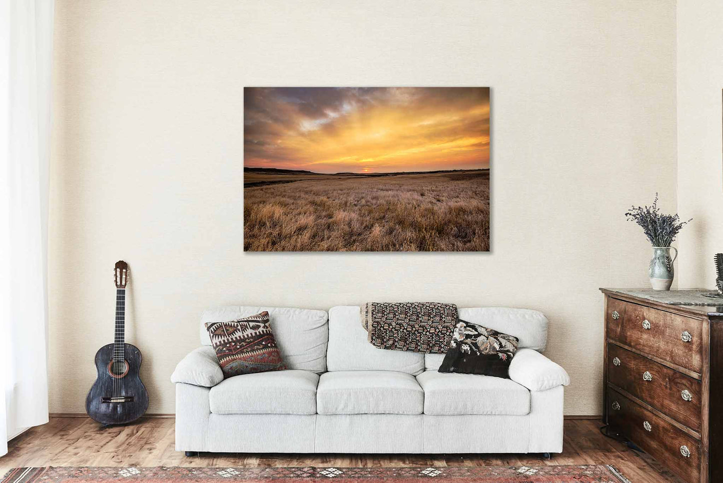 Great Plains Canvas | Sunrise Over Prairie Gallery Wrap | Montana Photography | Landscape Wall Art | Western Decor | Ready to Hang