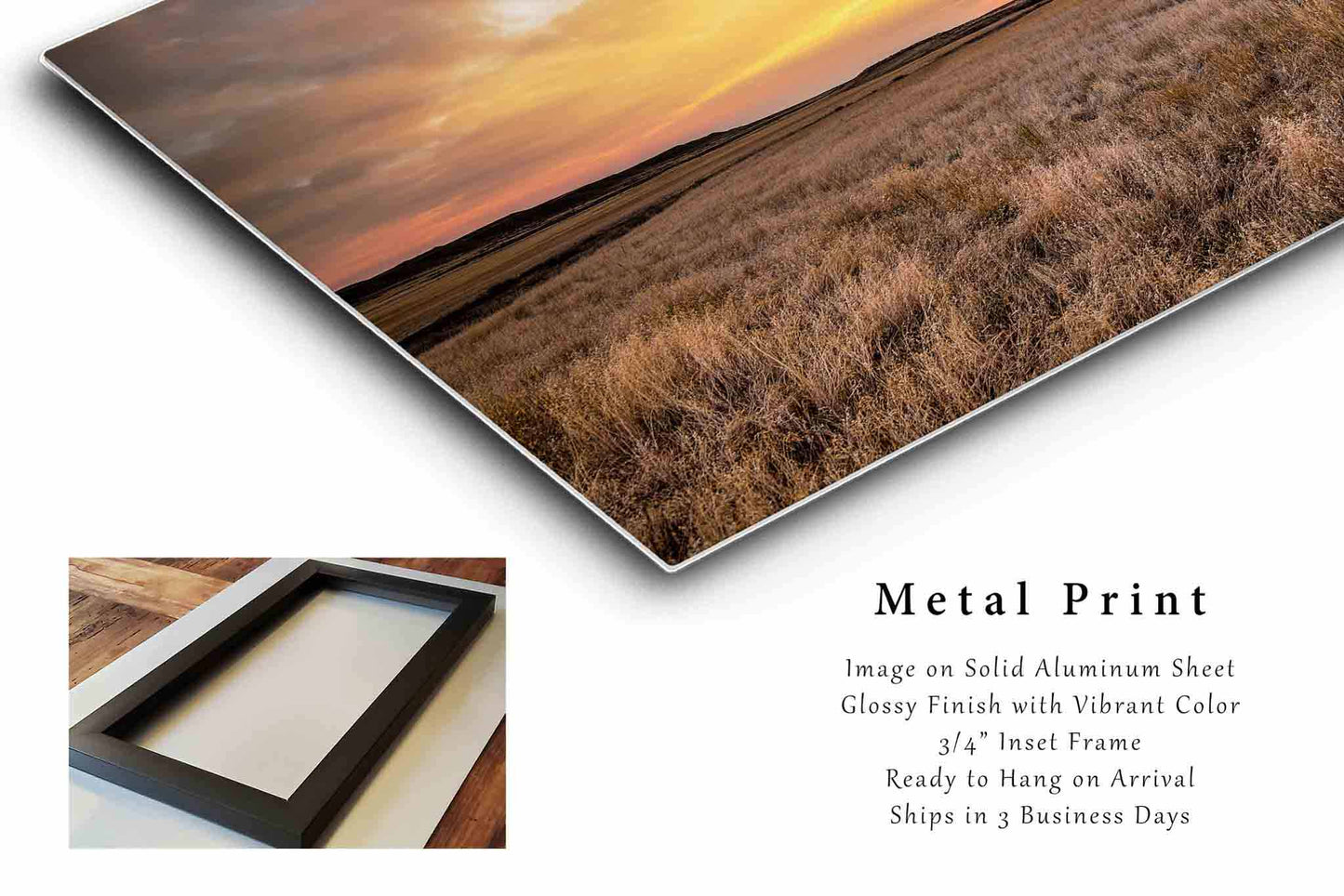 Great Plains Metal Print | Sunrise Over Prairie Photography | Montana Wall Art | Landscape Photo | Western Decor | Ready to Hang