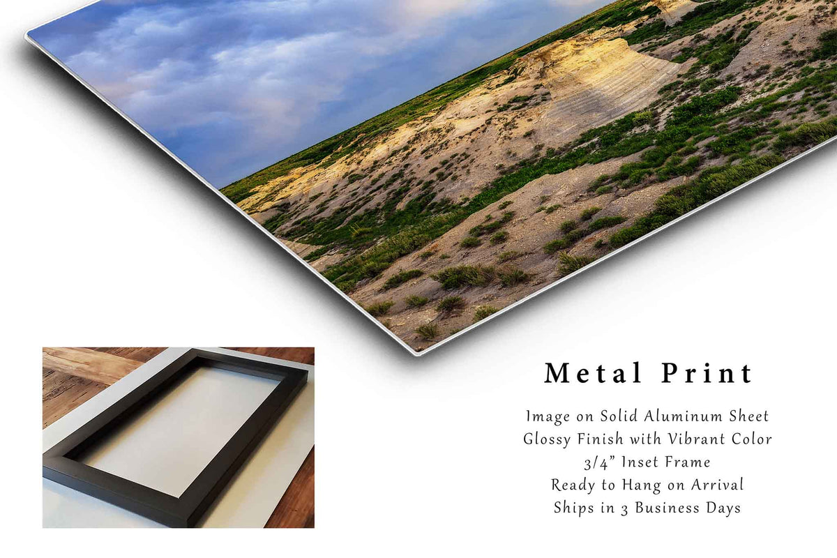 Stormy Sky Over Little Jerusalem Metal Print Wall Art | Kansas Great Plains Prairie Bluff Landscape Nature Photography Nature Decor