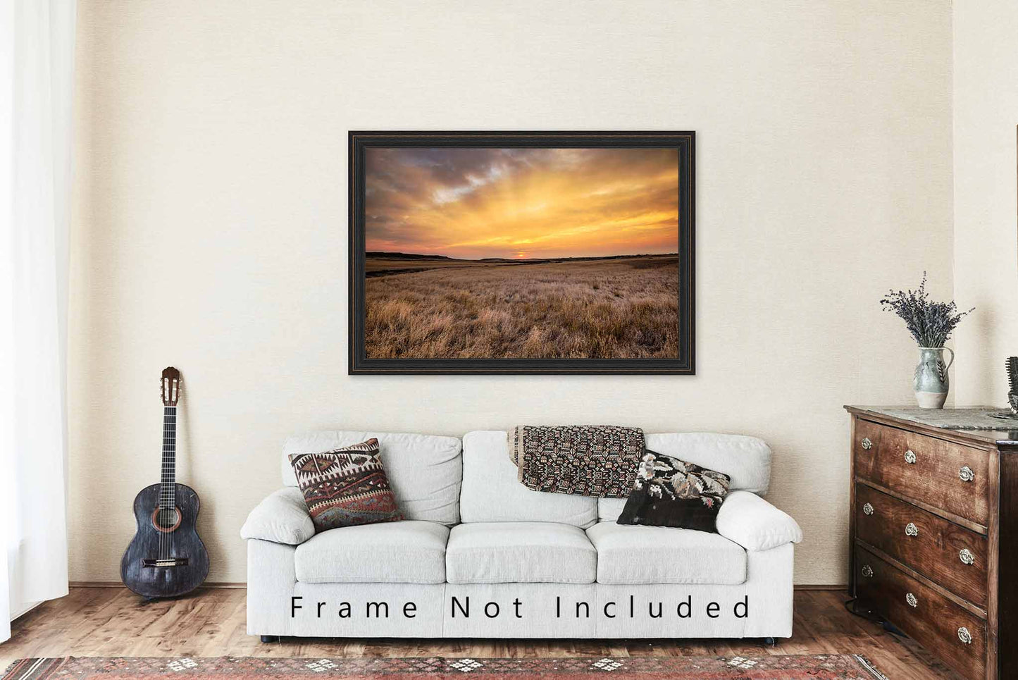 Western Wall Art Photography Print - Picture of Big Sky at Sunrise Over Prairie in Montana - Great Plains Photo Artwork Decor 4x6 to 40x60