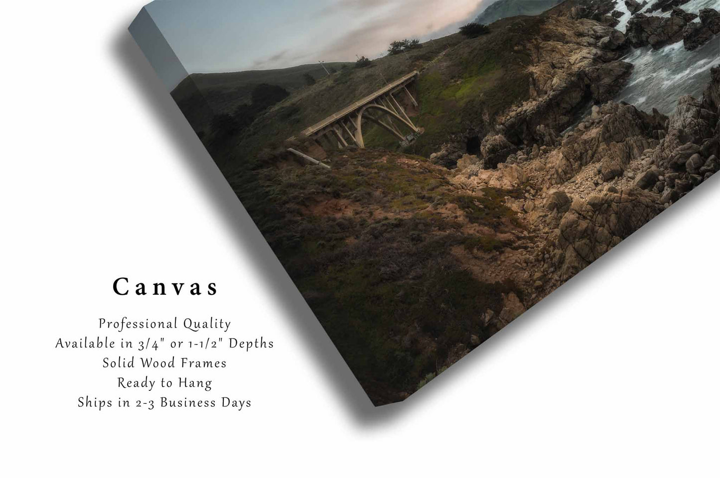 Bixby Bridge Canvas | Big Sur Gallery Wrap | Highway 1 Photography | California Seascape Wall Art | West Coast Decor | Ready to Hang