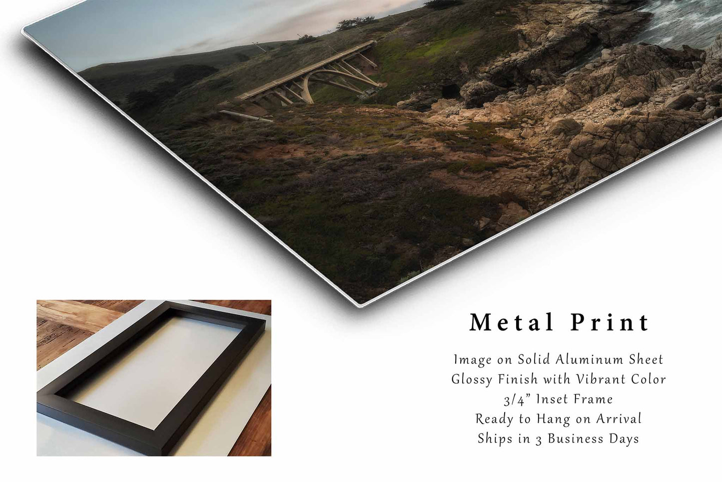 Bixby Bridge Metal Print | Big Sur Photography | Highway 1 Wall Art | California Seascape Photo | West Coast Decor | Ready to Hang