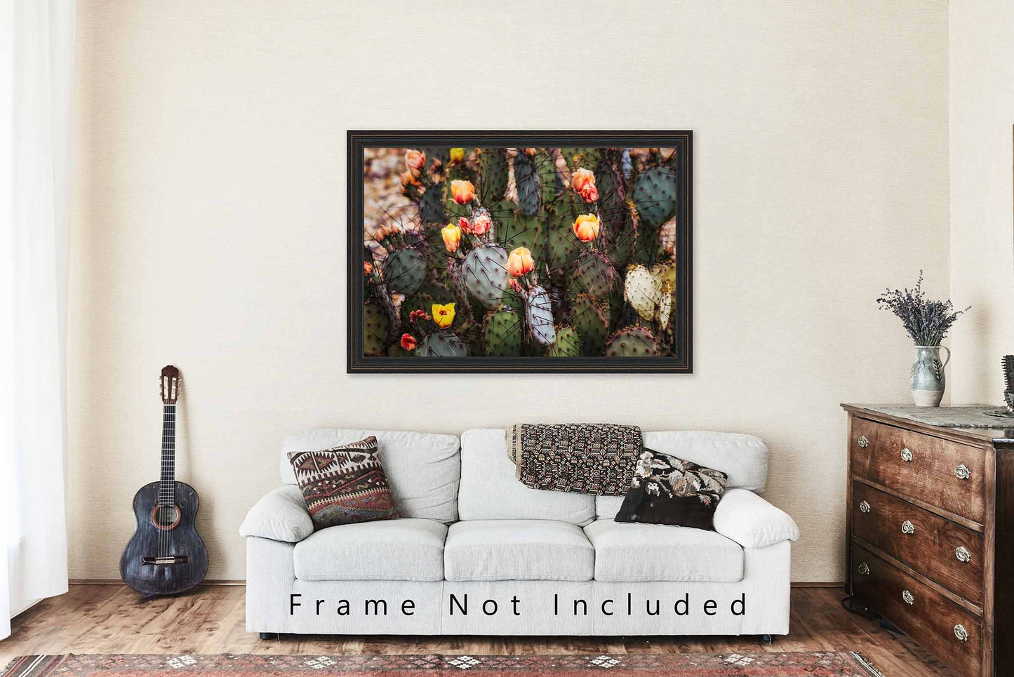 Prickly Pear Cactus Photography Print | Flower Blossoms Picture | Big Bend National Park Wall Art | West Texas Photo | Botanical Decor | Not Framed