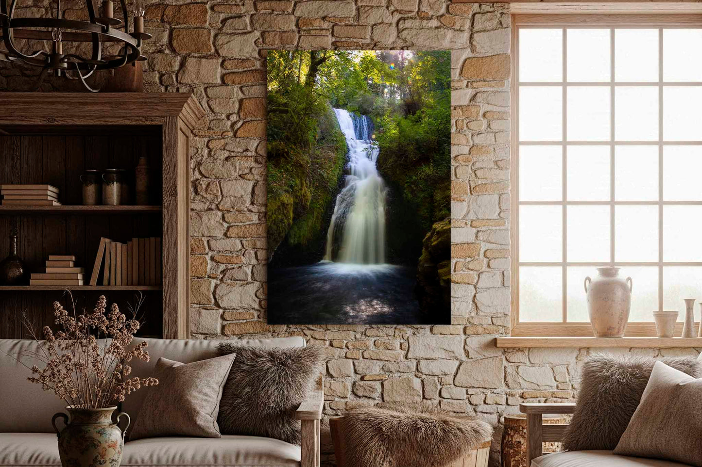 Bridal Veil Falls Metal Print | Vertical Waterfall Photography | Pacific Northwest Wall Art | Oregon Photo | Nature Decor | Ready to Hang