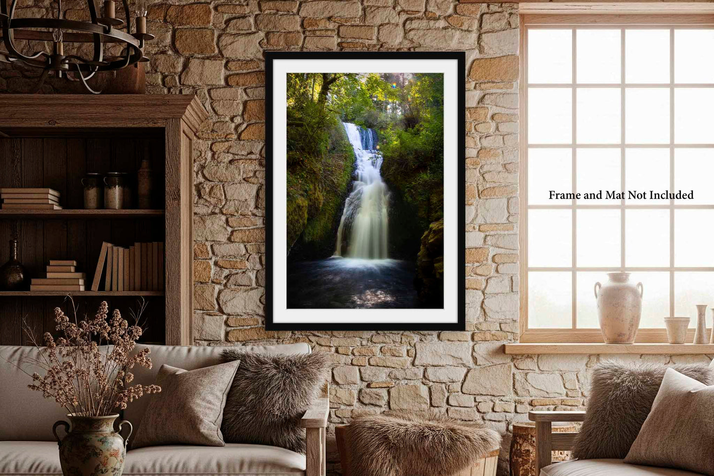 Bridal Veil Falls Photography Print | Vertical Waterfall Picture | Pacific Northwest Wall Art | Oregon Photo | Nature Decor | Not Framed