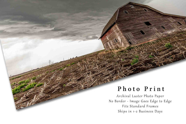 Farm Photo Print | Thunderstorm Over Red Barn Picture | Nebraska Wall Art | Farm Photography | Farmhouse Decor