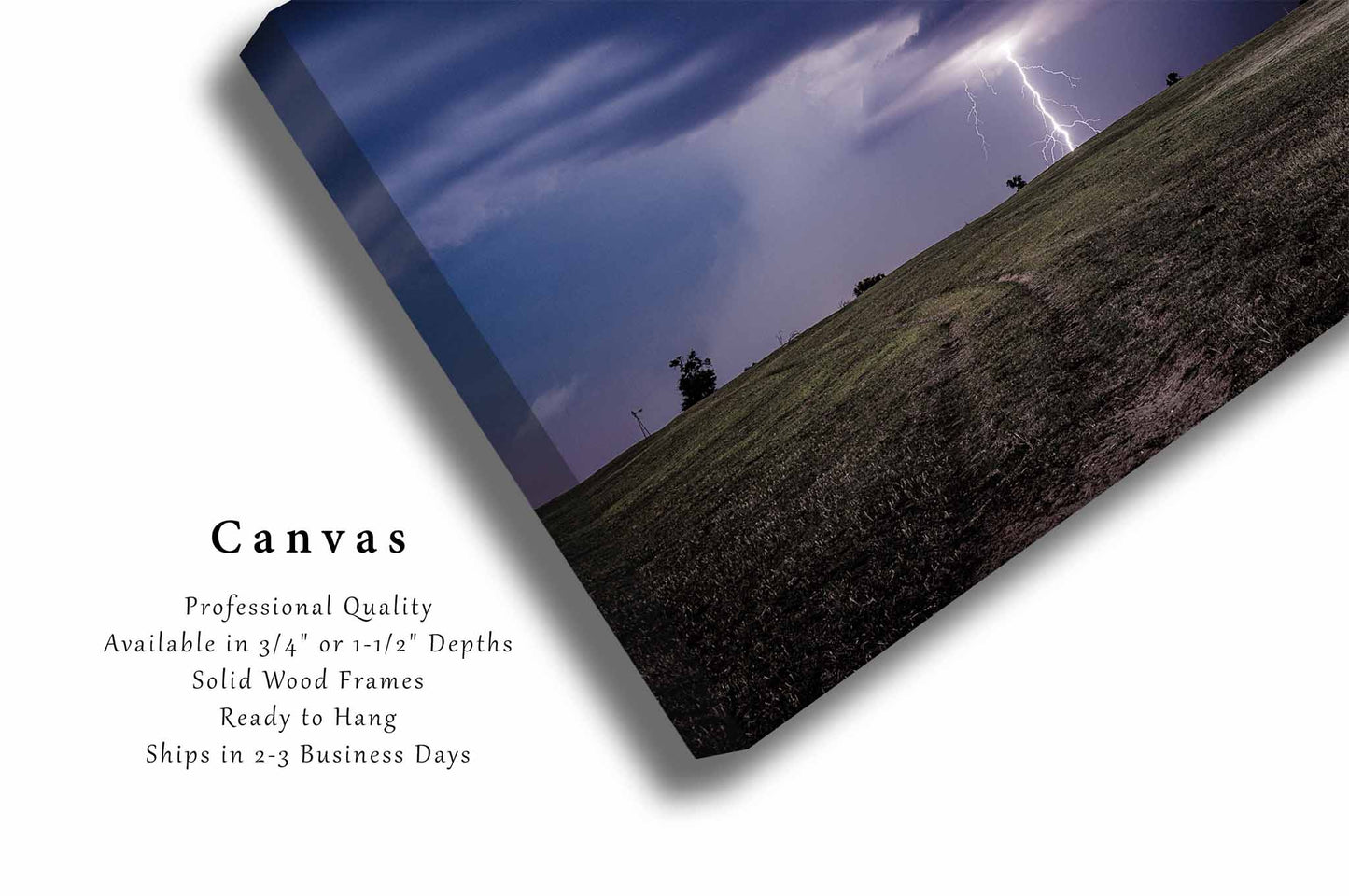 Lightning Canvas | Storm Gallery Wrap | Thunderstorm Photography | Oklahoma Wall Art | Weather Decor | Ready to Hang